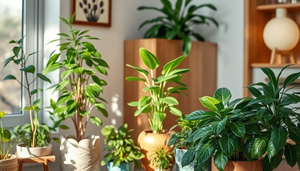 botanical decor with low-light foliage