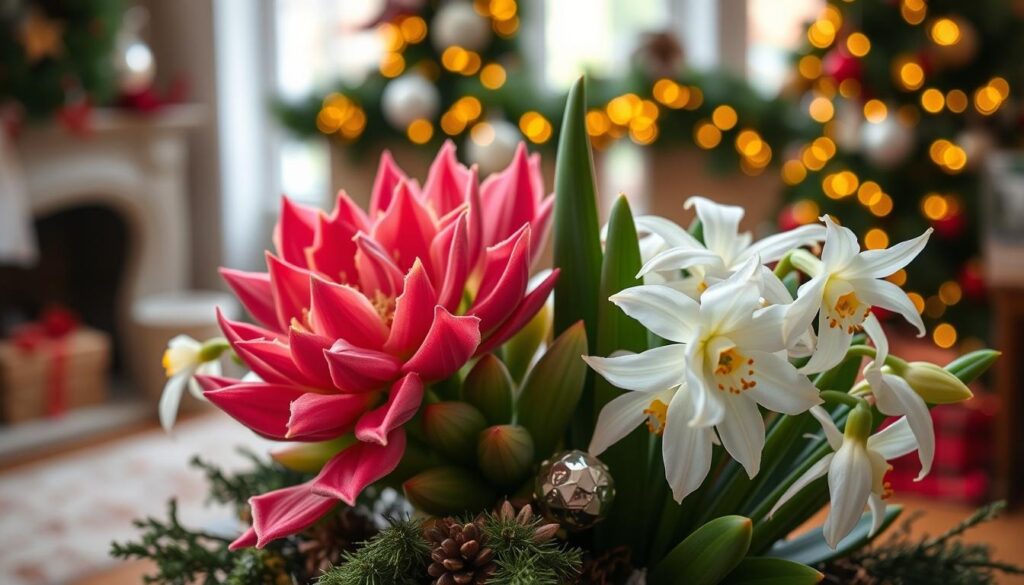 Christmas cactus and paperwhites