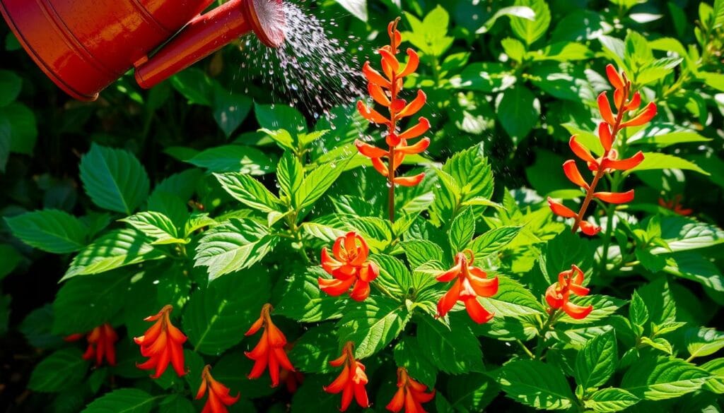 Firecracker plant watering