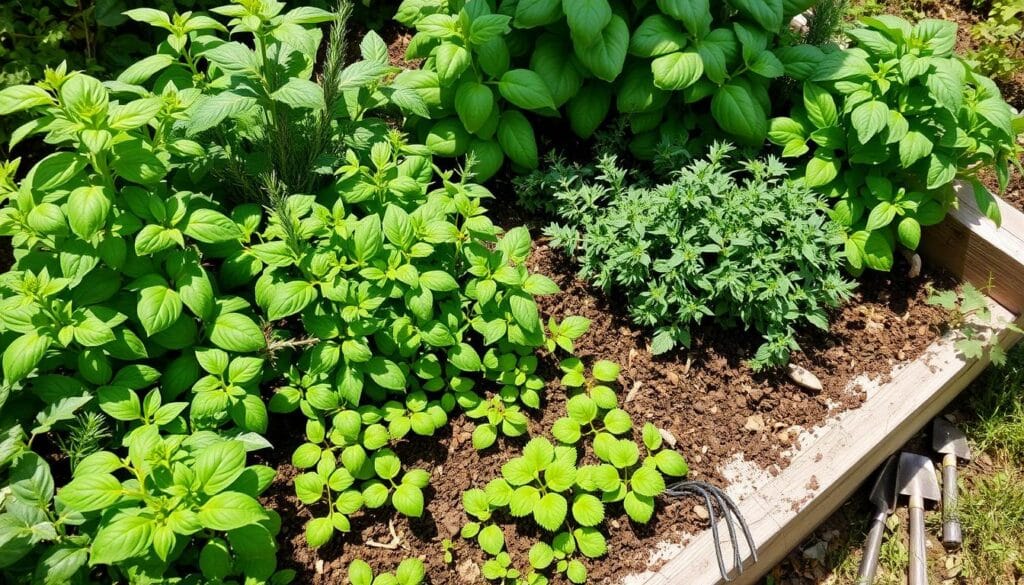 Organic herb garden