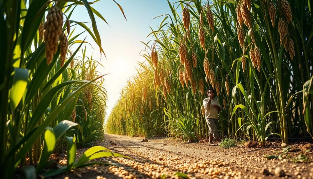 Sesame seed harvesting