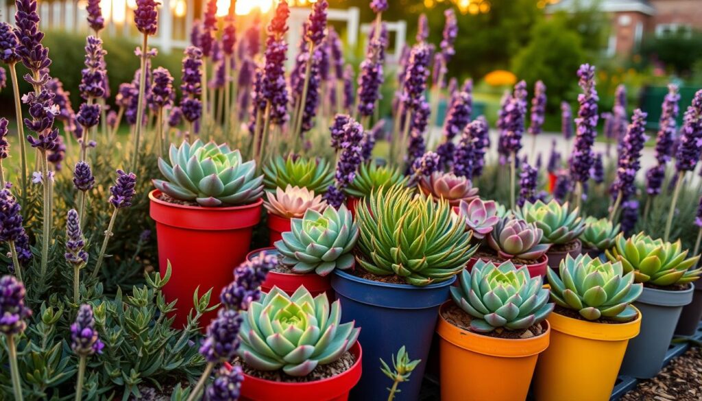 Succulents and Lavender