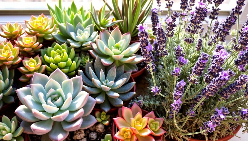 Succulents and lavender