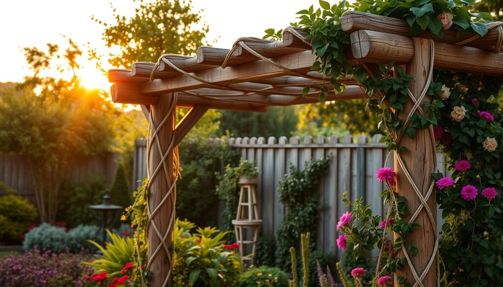 Trellis with natural twine