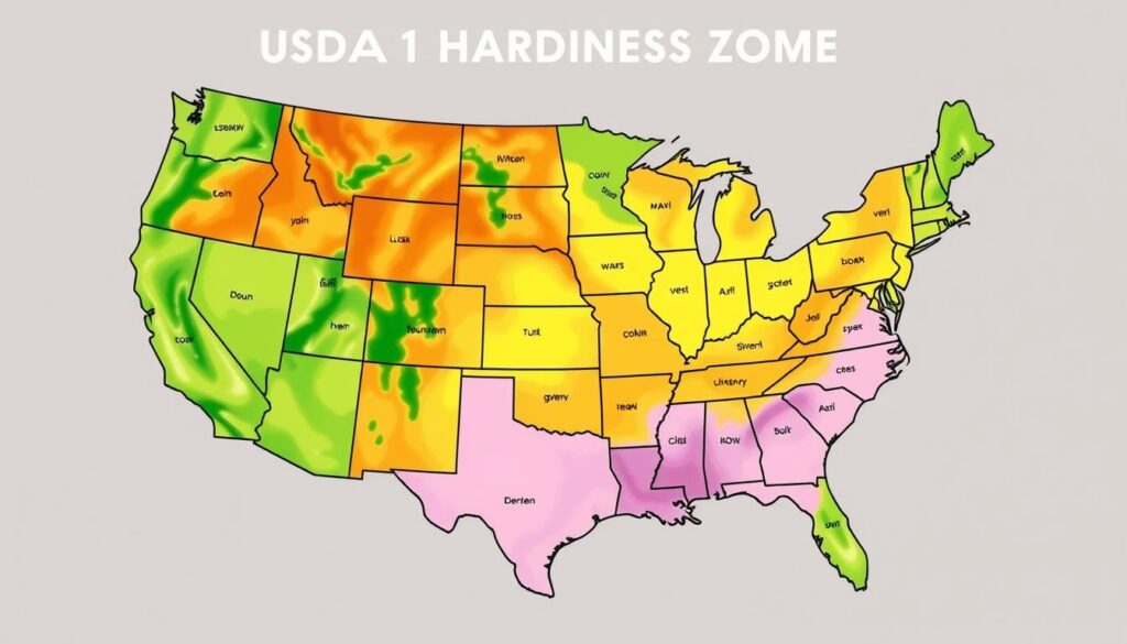 USDA gardening zone map