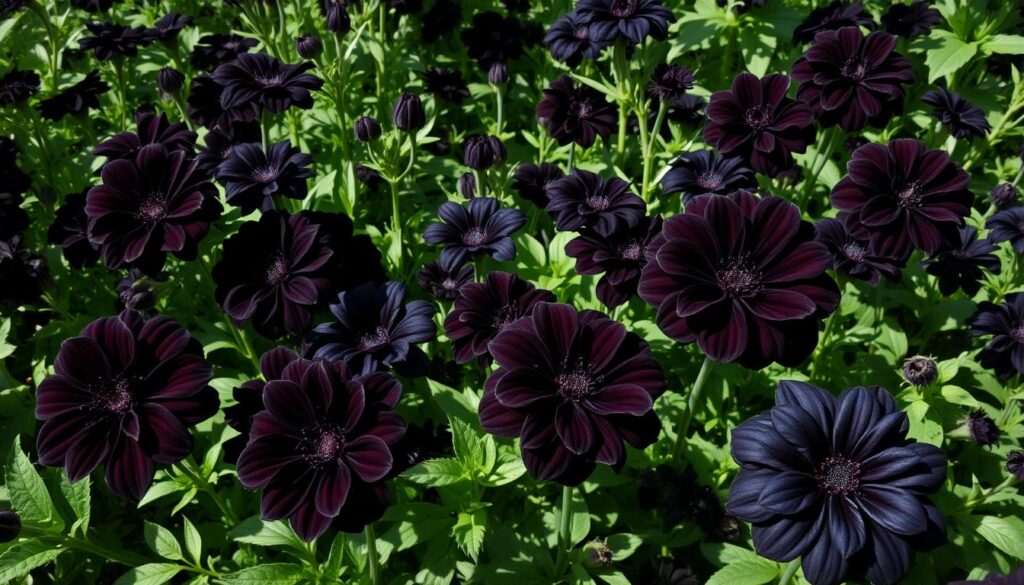 black flowers