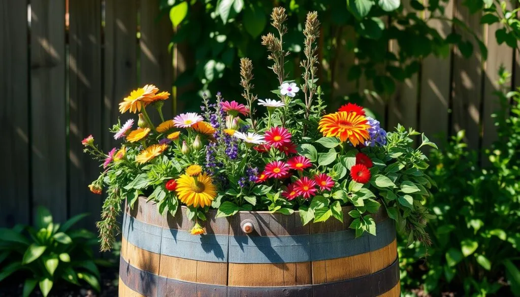 bourbon barrel planter