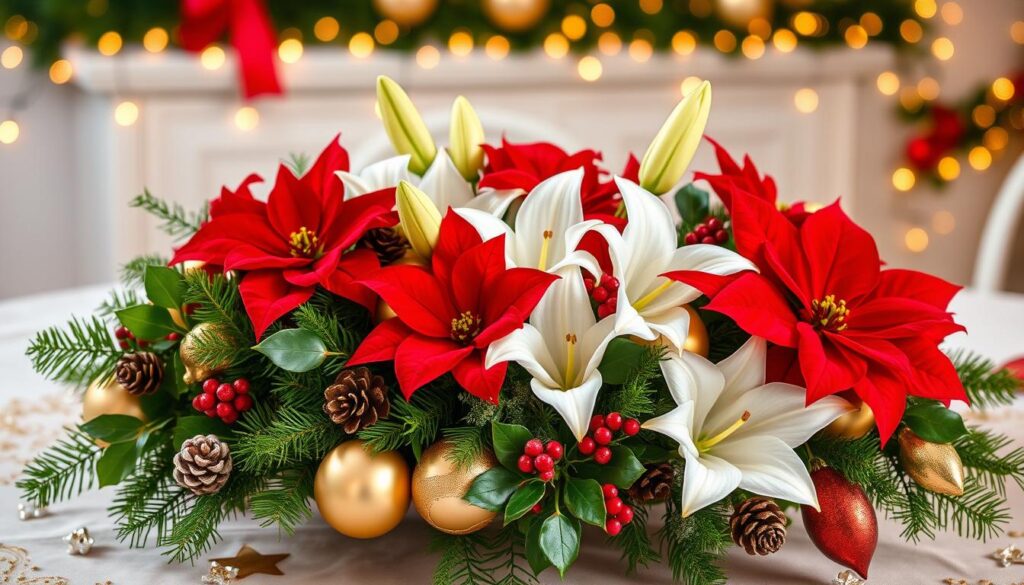 christmas flowers centerpiece