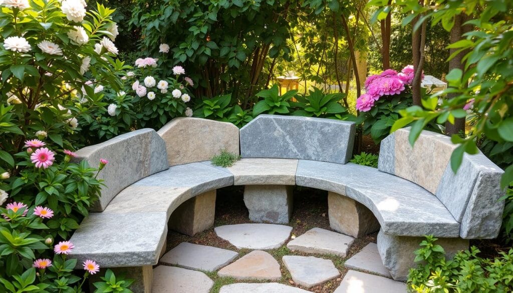 natural stone benches