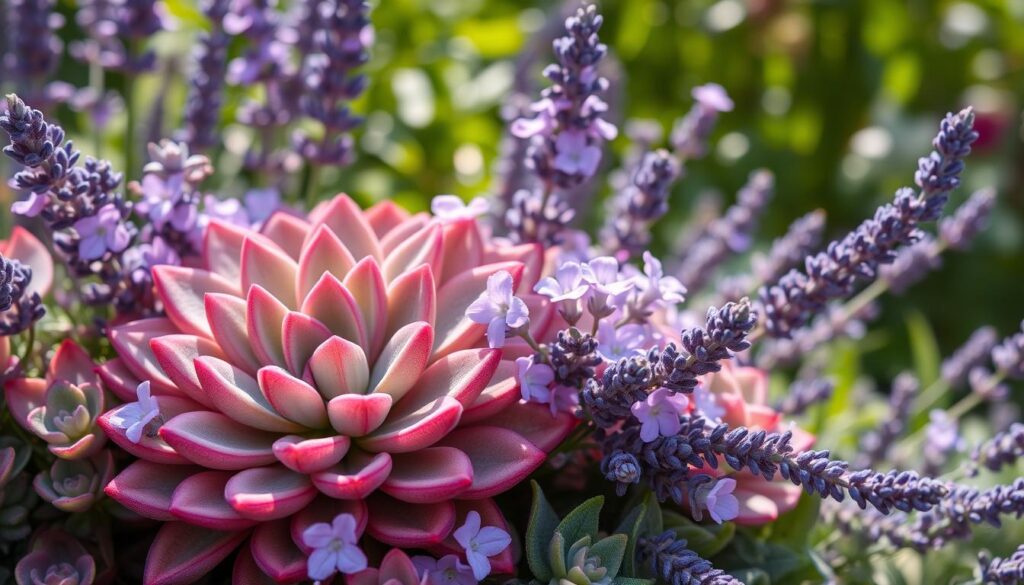 sedum and lavender