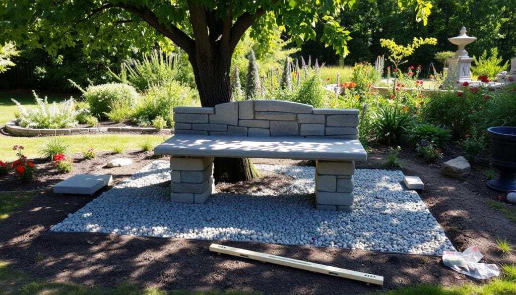 stone bench construction