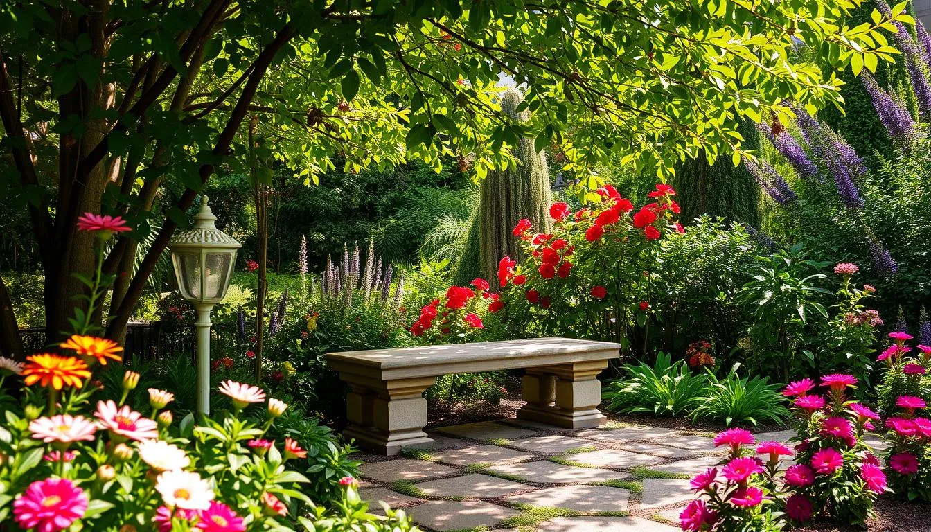 stone garden bench