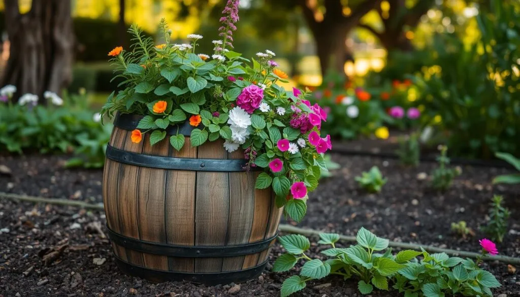 whiskey barrel planter